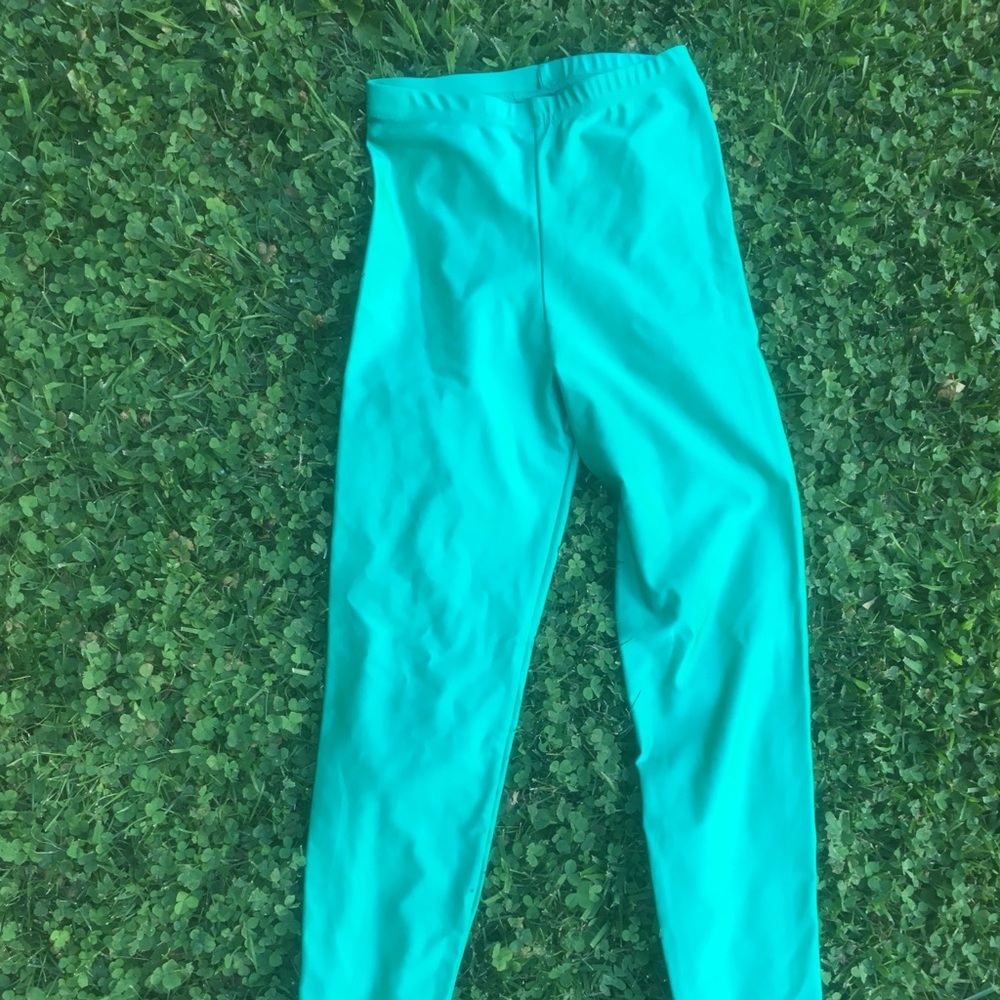 American Apparel Shimmer Teal Leggings Size M